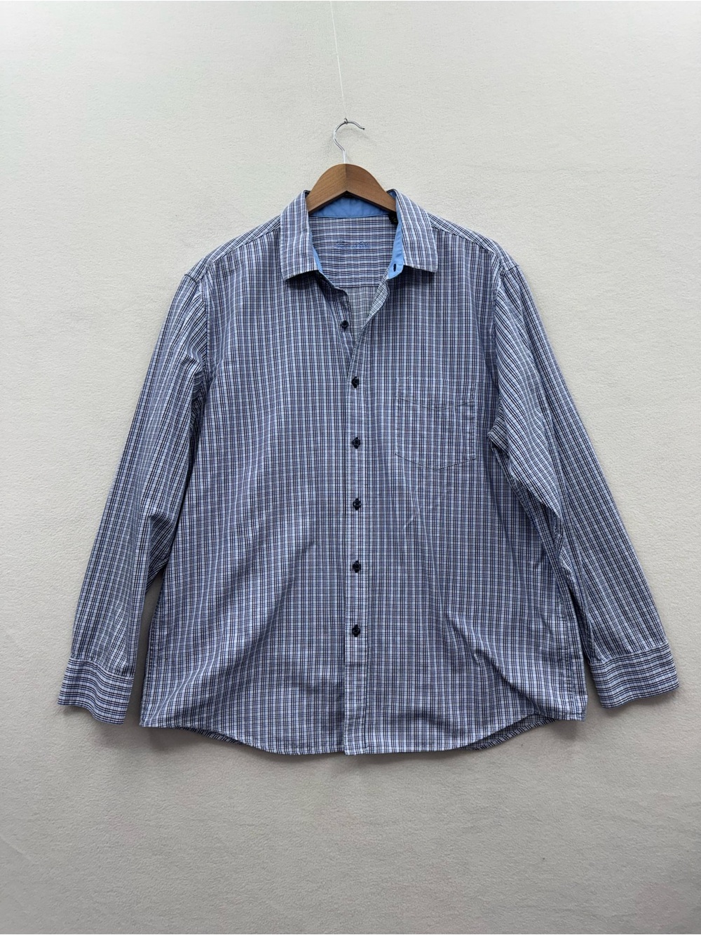 Tasso Elba Mens XL 17-17.5 Multicolored Plaid Dress Shirt Cotton